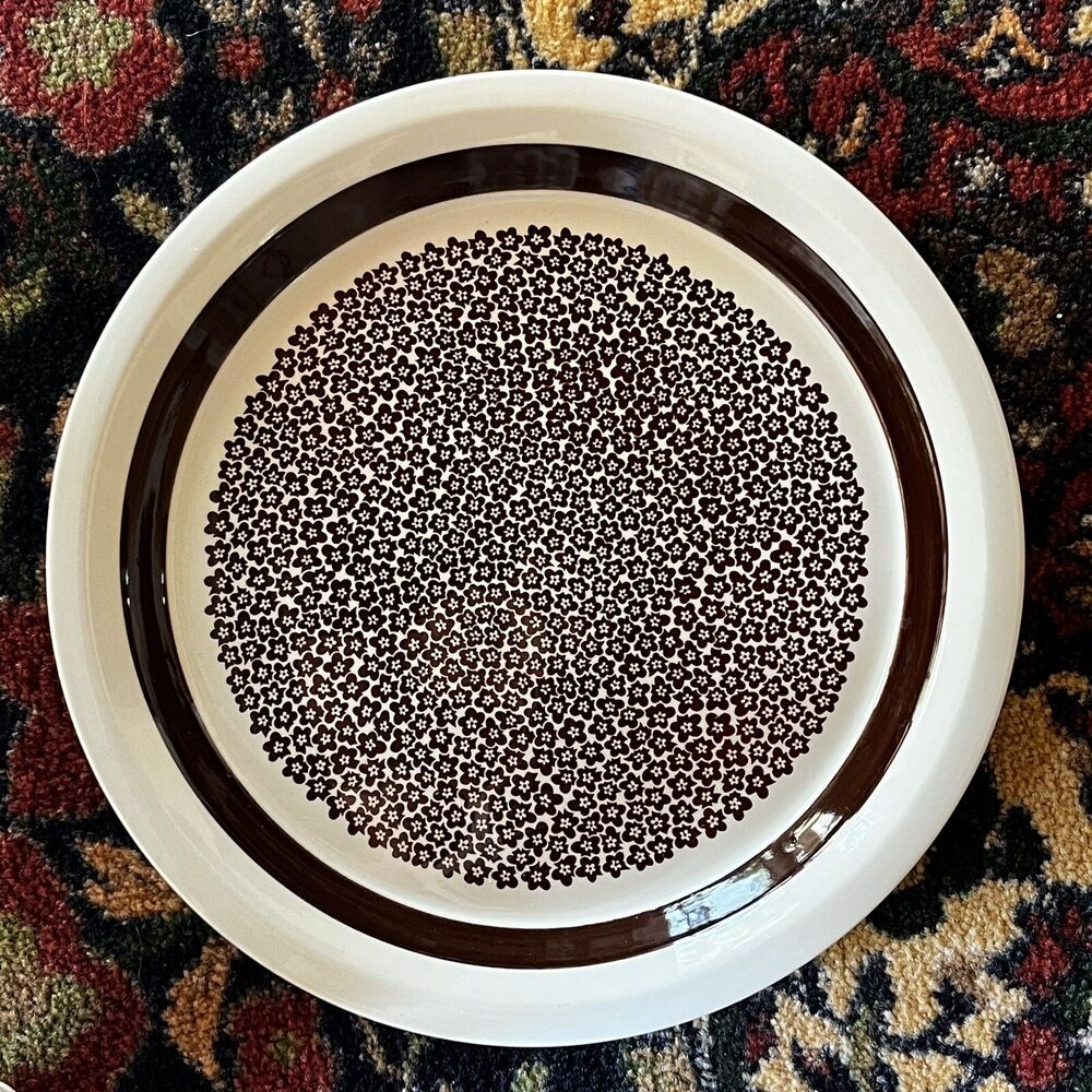 Arabia Of Finland Faenza Brown Chop Plate Round Platter 11 7/8”
